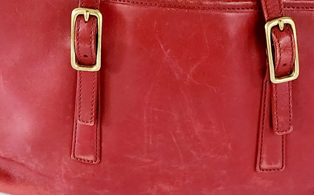 90s Red Leather Coach Bag Legacy Satchel #9813
