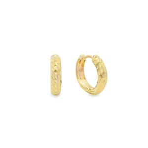 9ct Yellow Gold Small Patterned Hoops GEAR377