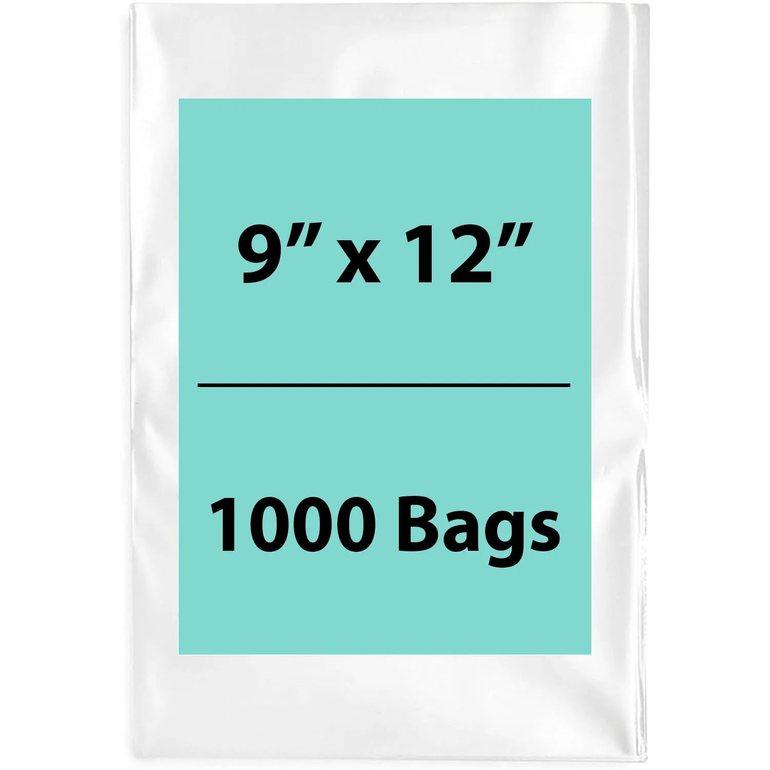 9X12 inches Clear Flat Poly Bags 1.25Mil Open Top (LDPE)