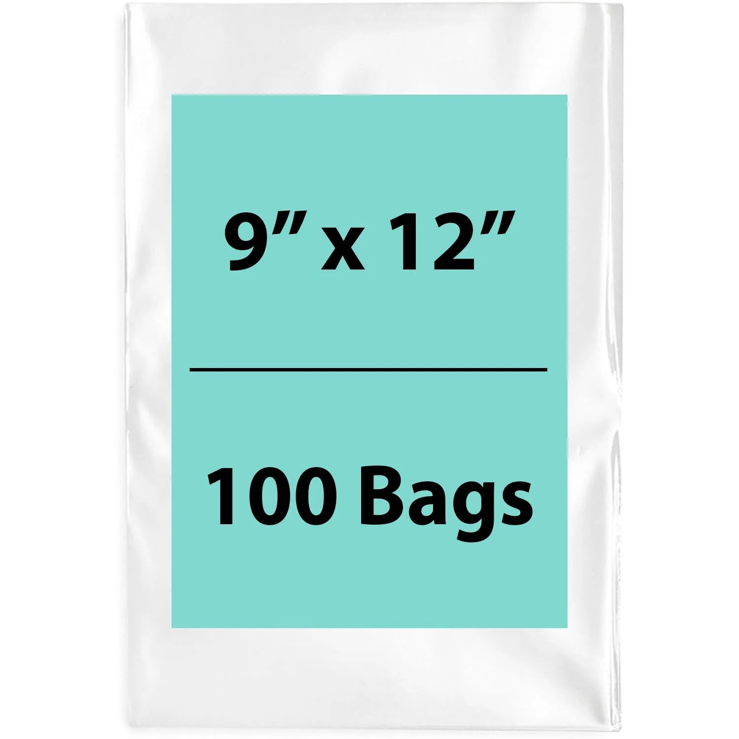 9X12 inches Clear Flat Poly Bags 1.25Mil Open Top (LDPE)