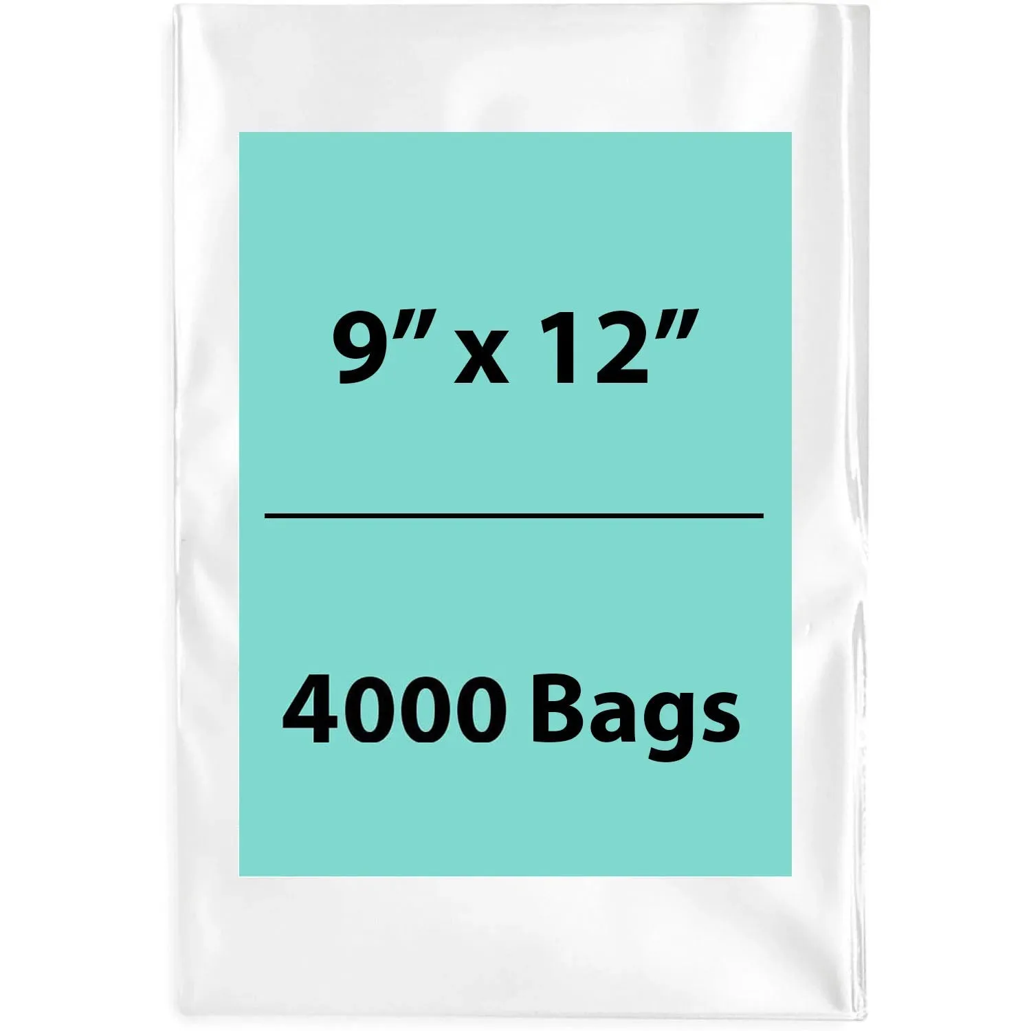 9X12 inches Clear Flat Poly Bags 1.25Mil Open Top (LDPE)