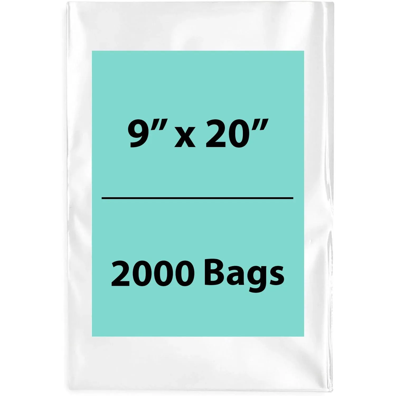 9X20 inches Clear Flat Poly Bags 1.5Mil Open Top (LDPE)