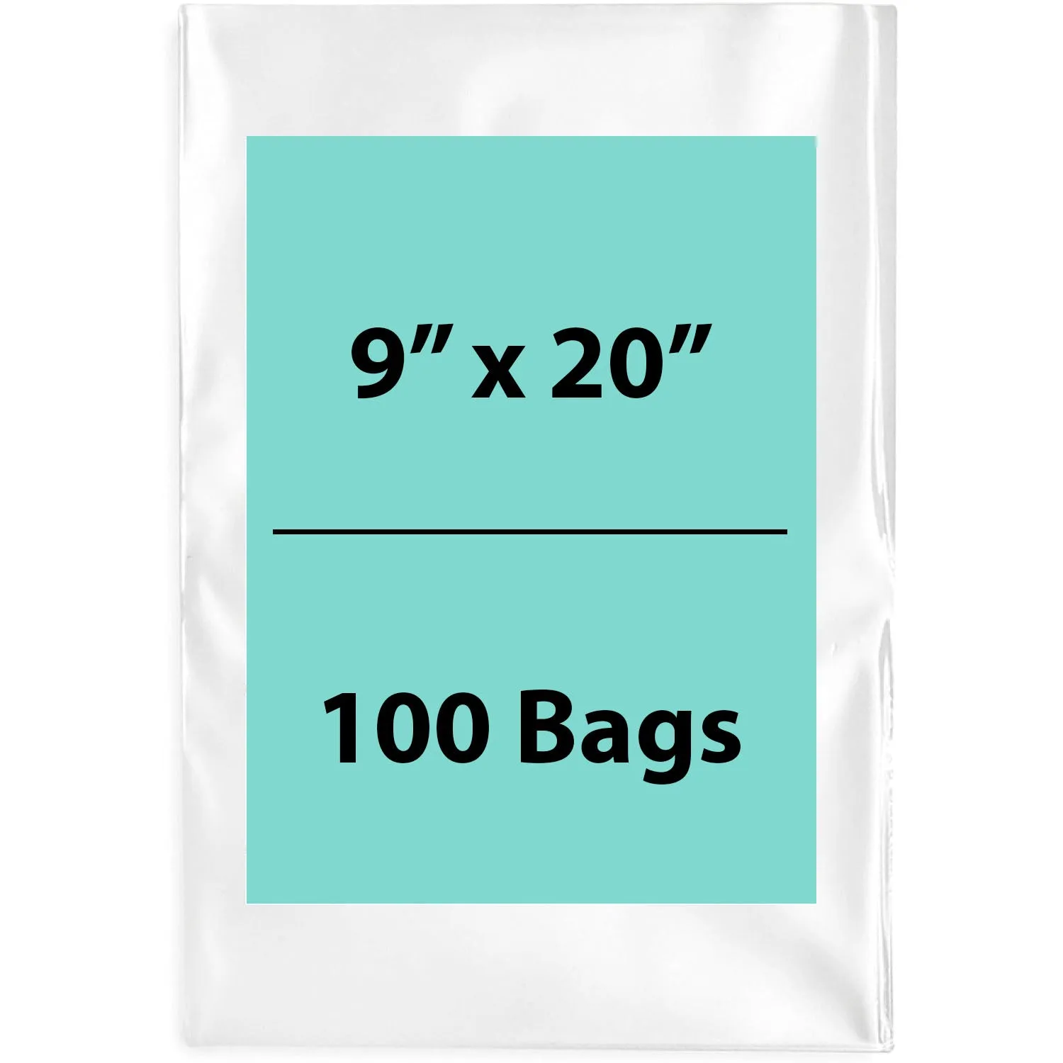 9X20 inches Clear Flat Poly Bags 1.5Mil Open Top (LDPE)