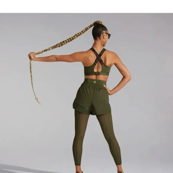 Adidas Ivy Park x Peloton Wind Shorts Army Olive Green Capsule Collection Small
