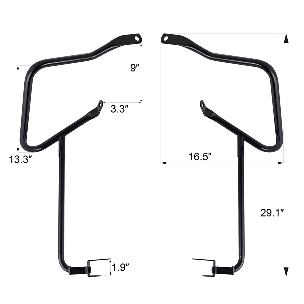 Advanblack Rear Saddlebag Guards For 2014-2023 Harley Touring