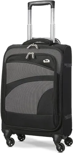 Aerolite Lightweight 4 Wheel Carry On Hand Cabin Luggage Suitcase Black Grey for British Airways Ryanair (Priority) easyJet (Plus/Flexi) & Many More