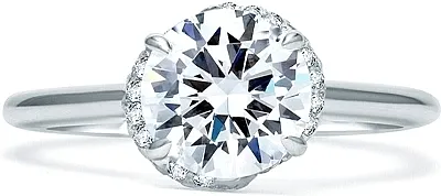 A.Jaffe Micro-Pave Halo Diamond Engagement Ring