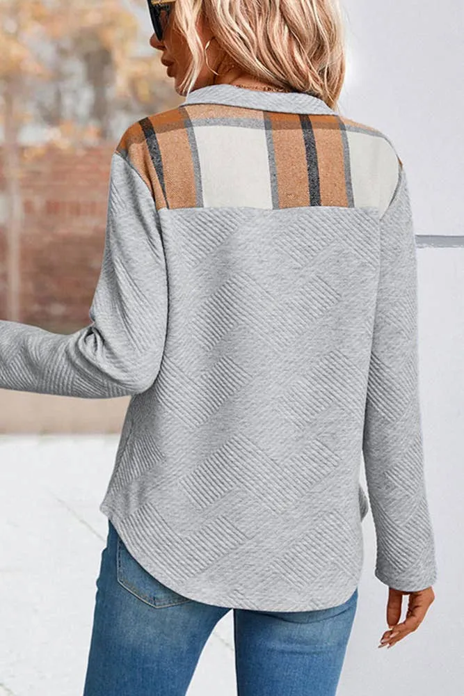Alexis Quilted Button Up Sweatshirt
