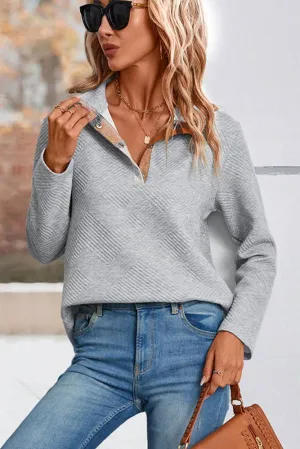 Alexis Quilted Button Up Sweatshirt