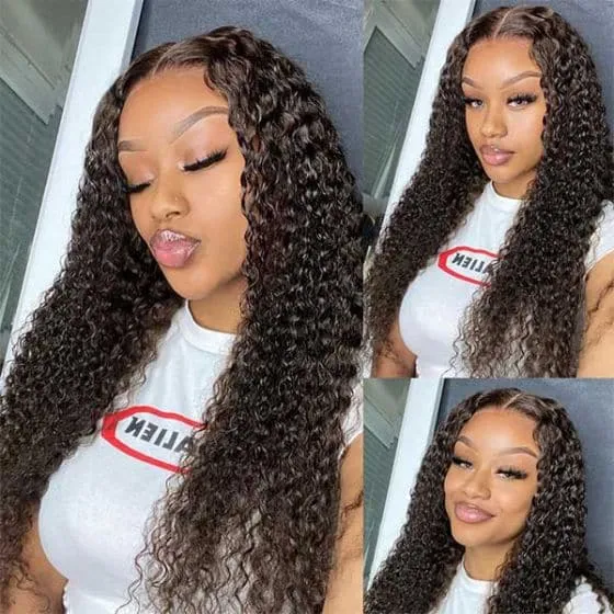 Alipop Deep Curly 4x4 HD Lace Closure Human Hair Wigs For Women
