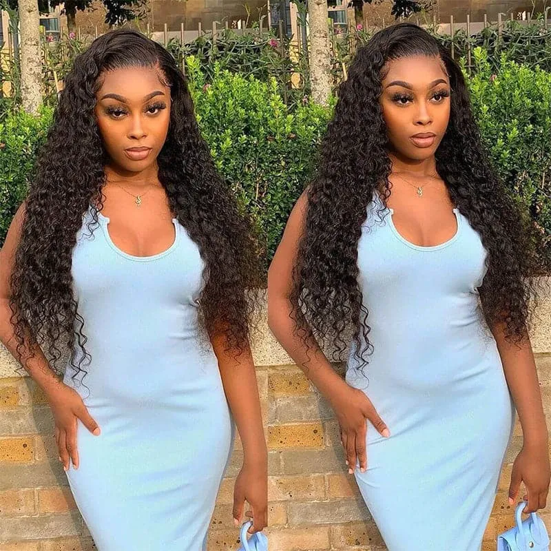 Alipop Deep Curly 4x4 HD Lace Closure Human Hair Wigs For Women