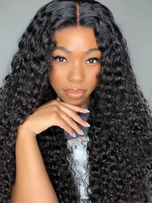 Alipop Deep Curly 4x4 HD Lace Closure Human Hair Wigs For Women