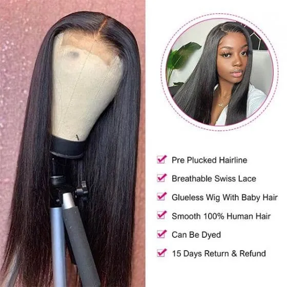 Alipop Hair 4x4 Lace Closure Wig Straight Hairstyles 100% Real Hair Wigs