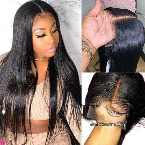 Alipop Hair 4x4 Lace Closure Wig Straight Hairstyles 100% Real Hair Wigs