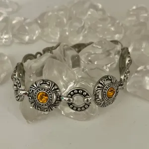 Amber Color Stone Magnetic Closure Bracelet
