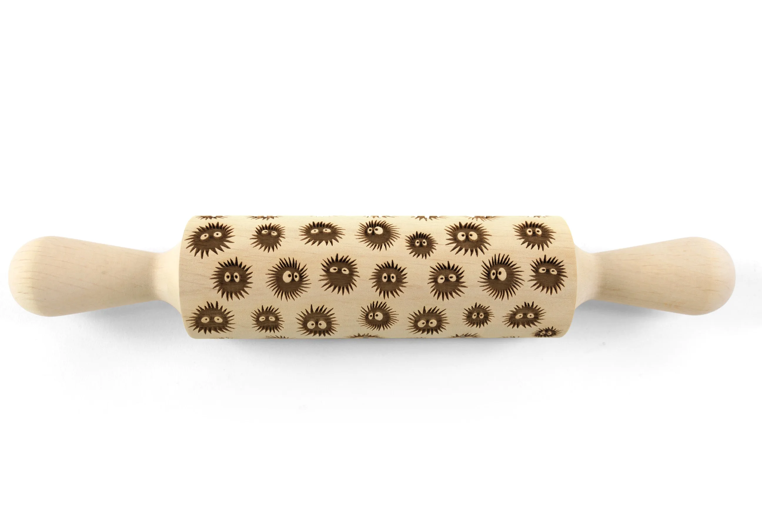 Anime Embossed Rolling Pin Sprites Texturing Tool for Cookies, Pottery or Ceramic, Clay Hand Roller, Christmas Gift for Baking Enthuziast