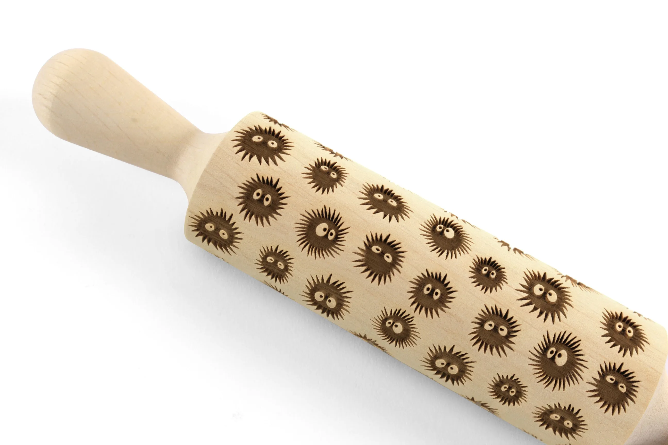 Anime Embossed Rolling Pin Sprites Texturing Tool for Cookies, Pottery or Ceramic, Clay Hand Roller, Christmas Gift for Baking Enthuziast