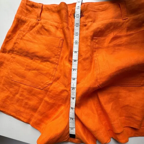Anthropologie New Colette Shorts by Maeve Linen Edition Women’s Size 32 Orange
