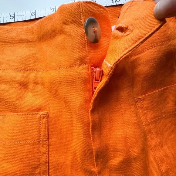 Anthropologie New Colette Shorts by Maeve Linen Edition Women’s Size 32 Orange