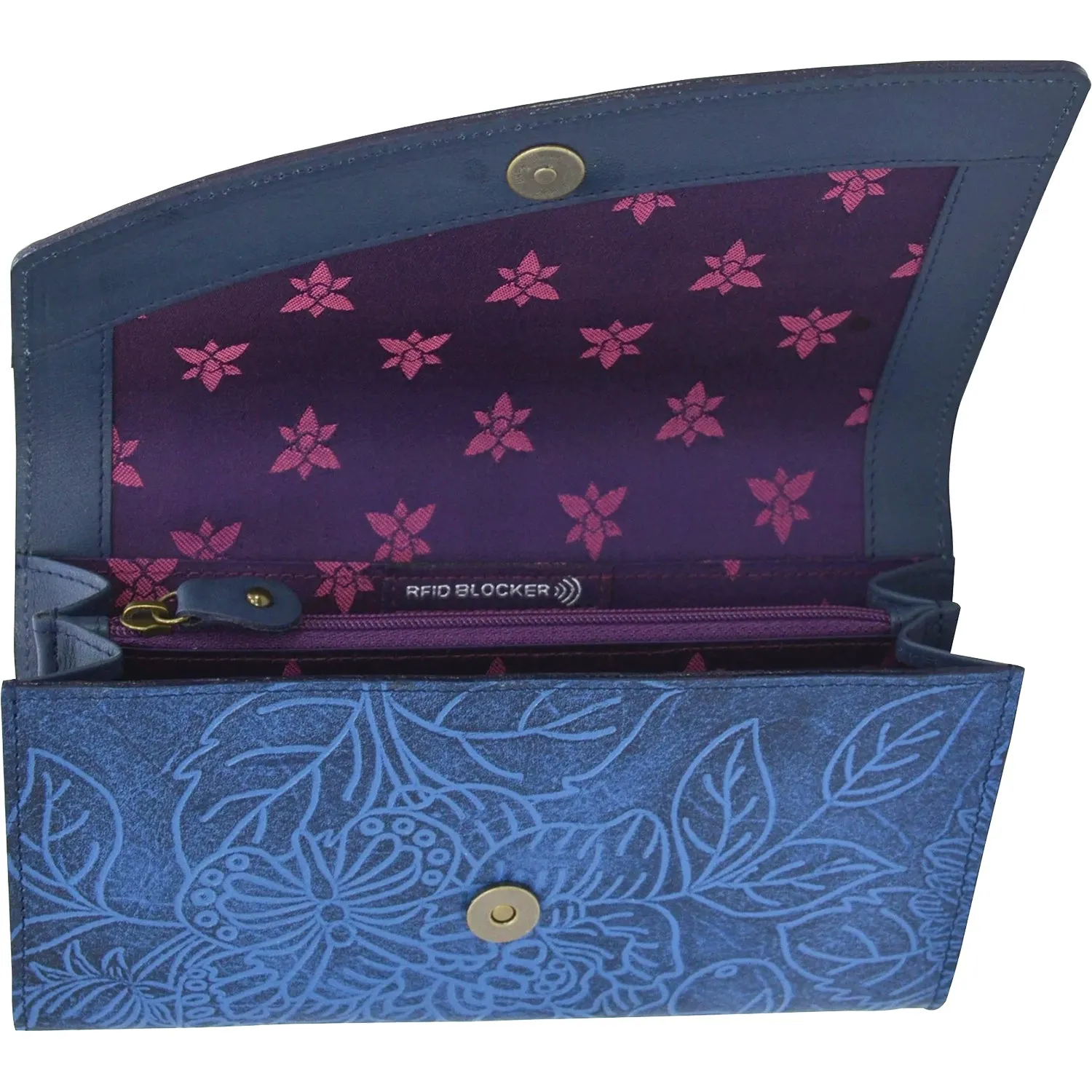 Anuschka Accordion Flap Wallet Ocean Leather