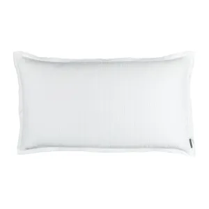 Aria Quilted King Pillow White Matte Velvet 20X36 (Insert Included)