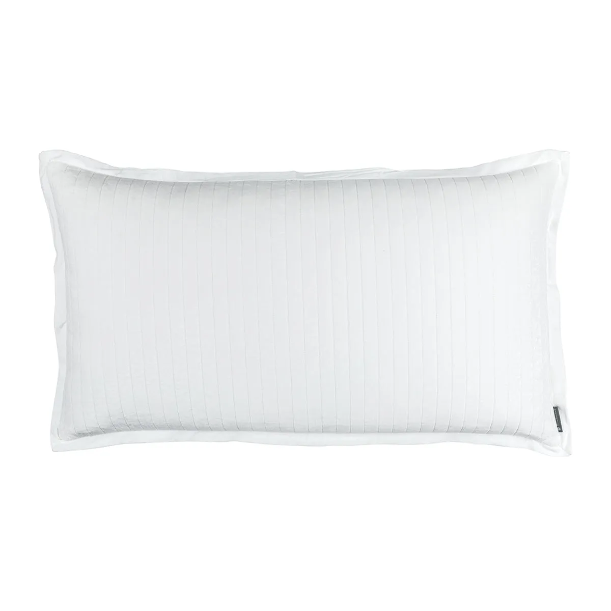 Aria Quilted King Pillow White Matte Velvet 20X36 (Insert Included)