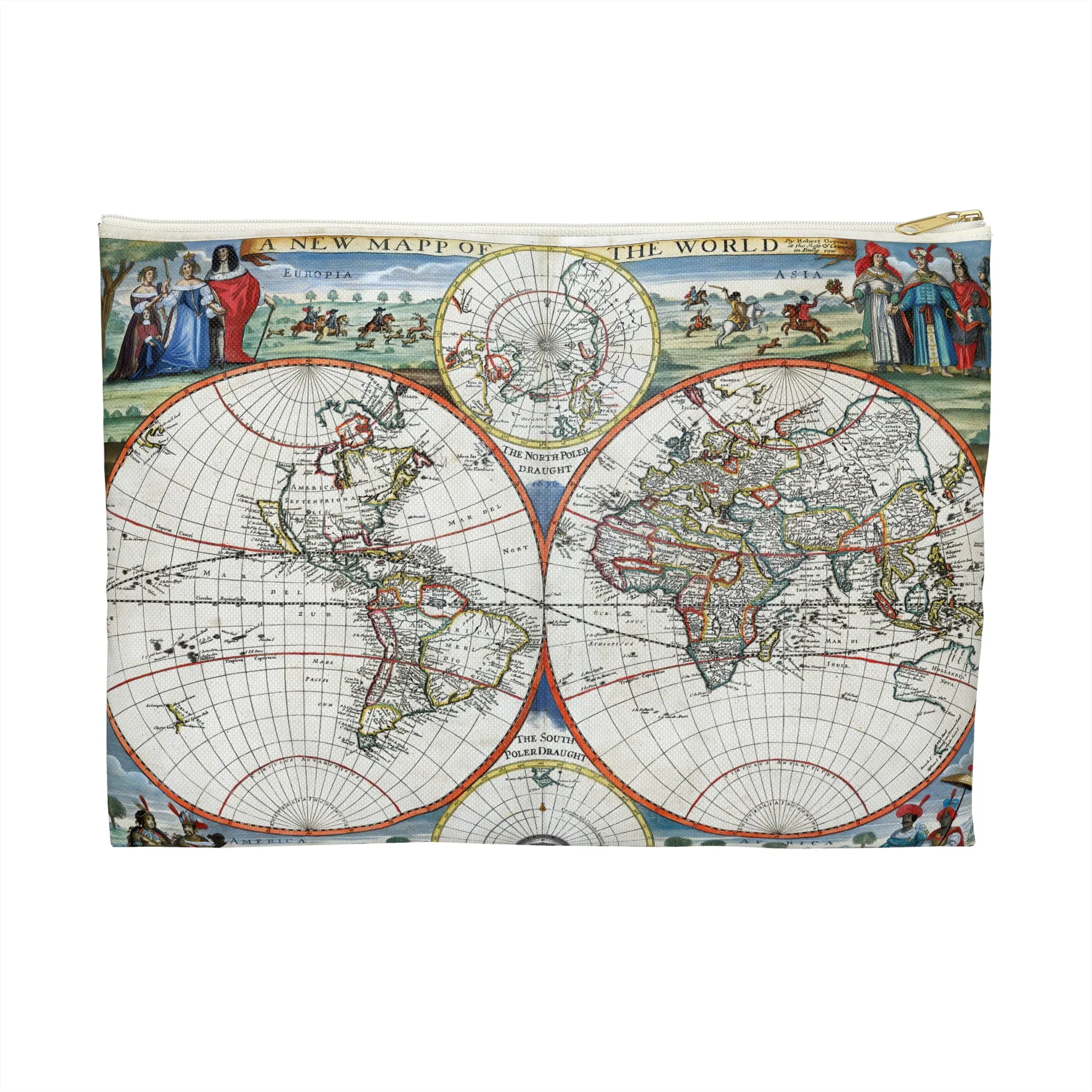Atlas 1676 Map Institute Natural Philosophy Accessory Pouch