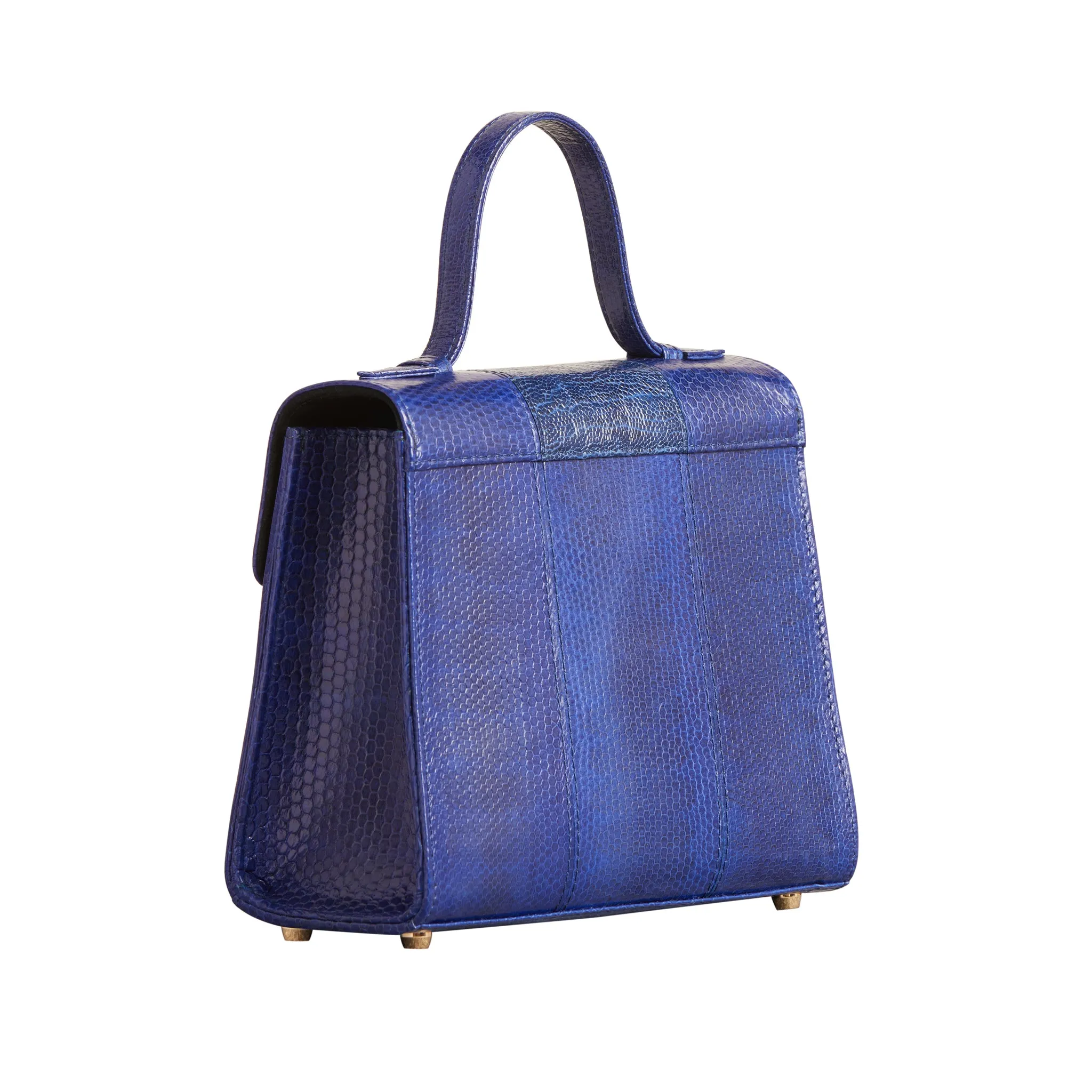 AVA SNAKESKIN & OSTRICH LEG TOP HANDLE BAG