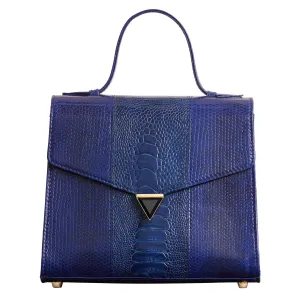 AVA SNAKESKIN & OSTRICH LEG TOP HANDLE BAG