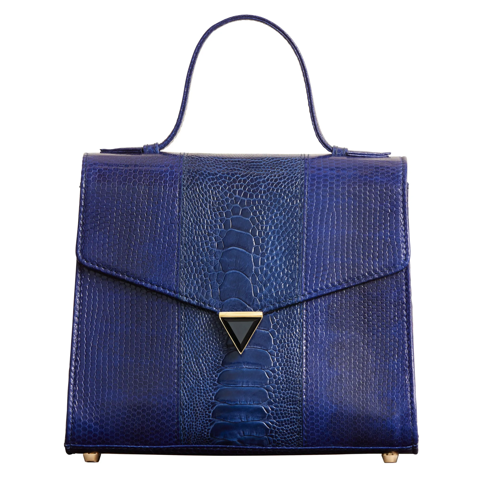 AVA SNAKESKIN & OSTRICH LEG TOP HANDLE BAG