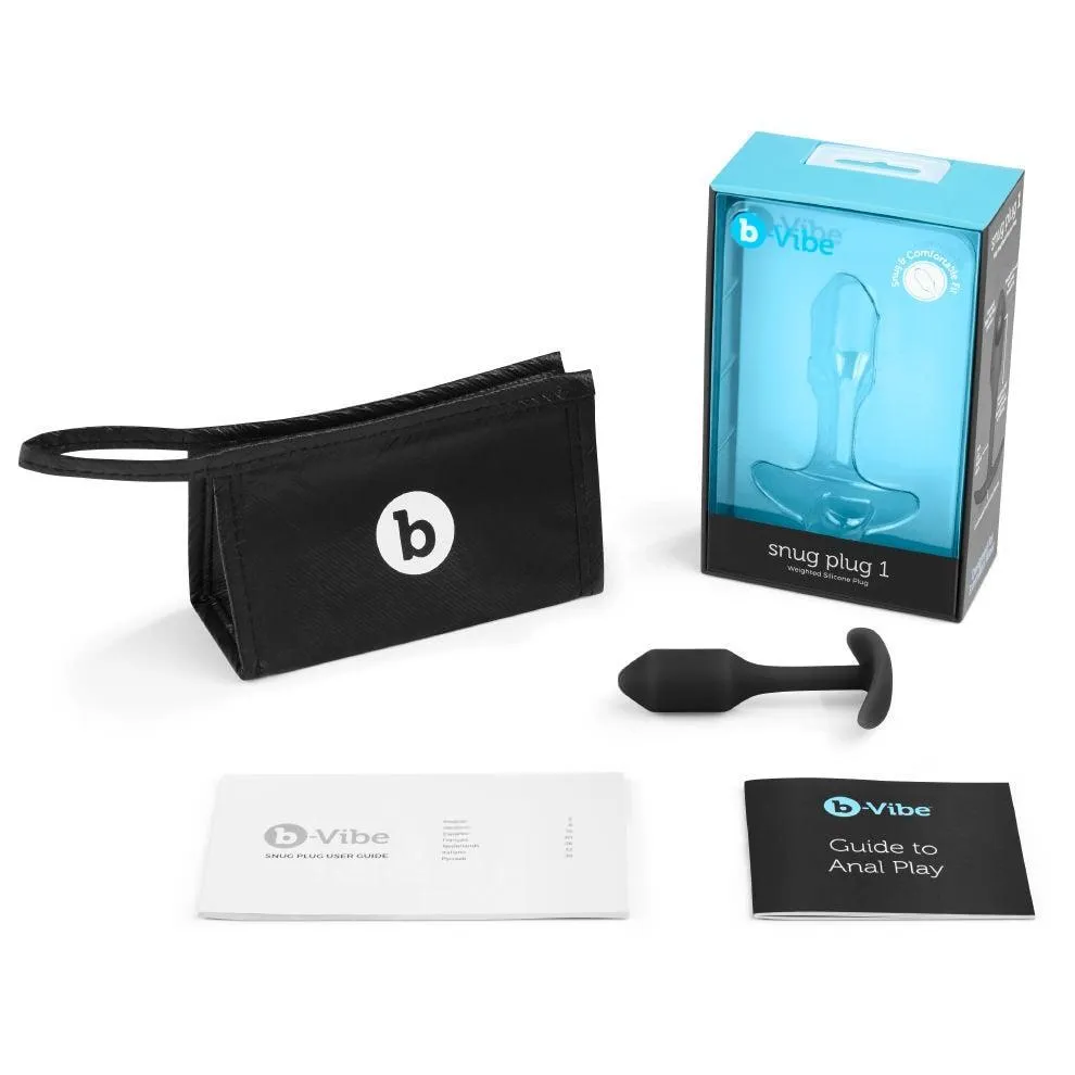 B-vibe Snug Plug 1 Weighted Silicone Butt Plug - 2 oz - Black