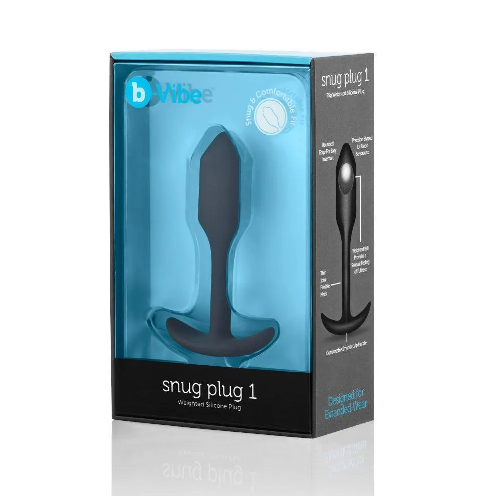 B-vibe Snug Plug 1 Weighted Silicone Butt Plug - 2 oz - Black