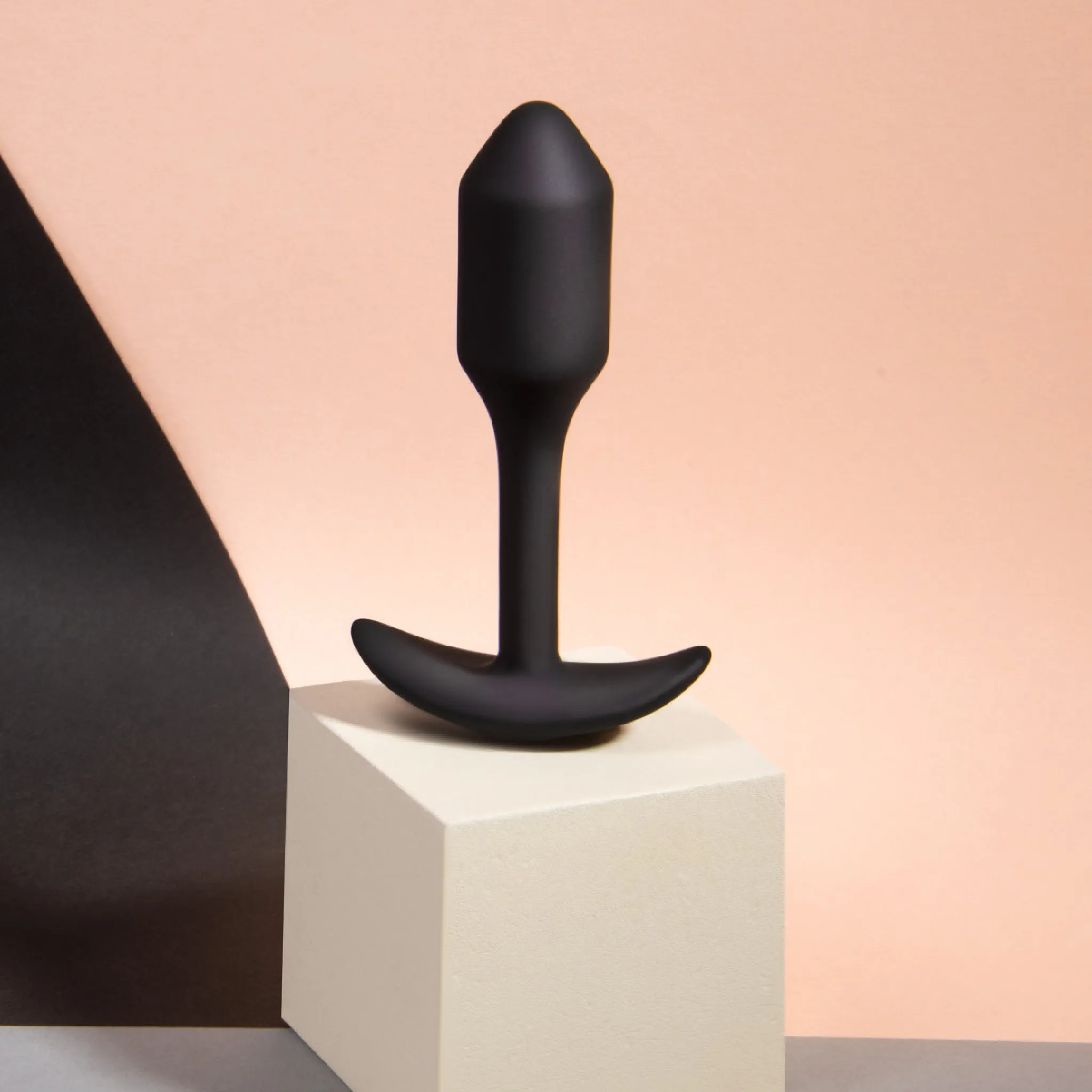 B-vibe Snug Plug 1 Weighted Silicone Butt Plug - 2 oz - Black