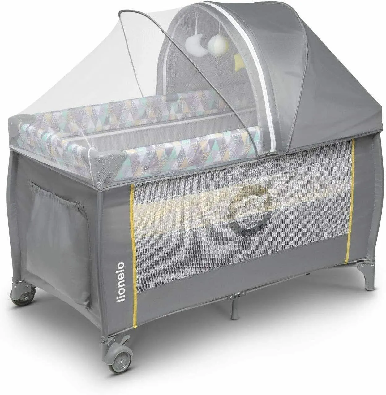 Baby bed toddler travel cot changing accessories SVEN LIONELO YELLOW SCANDI