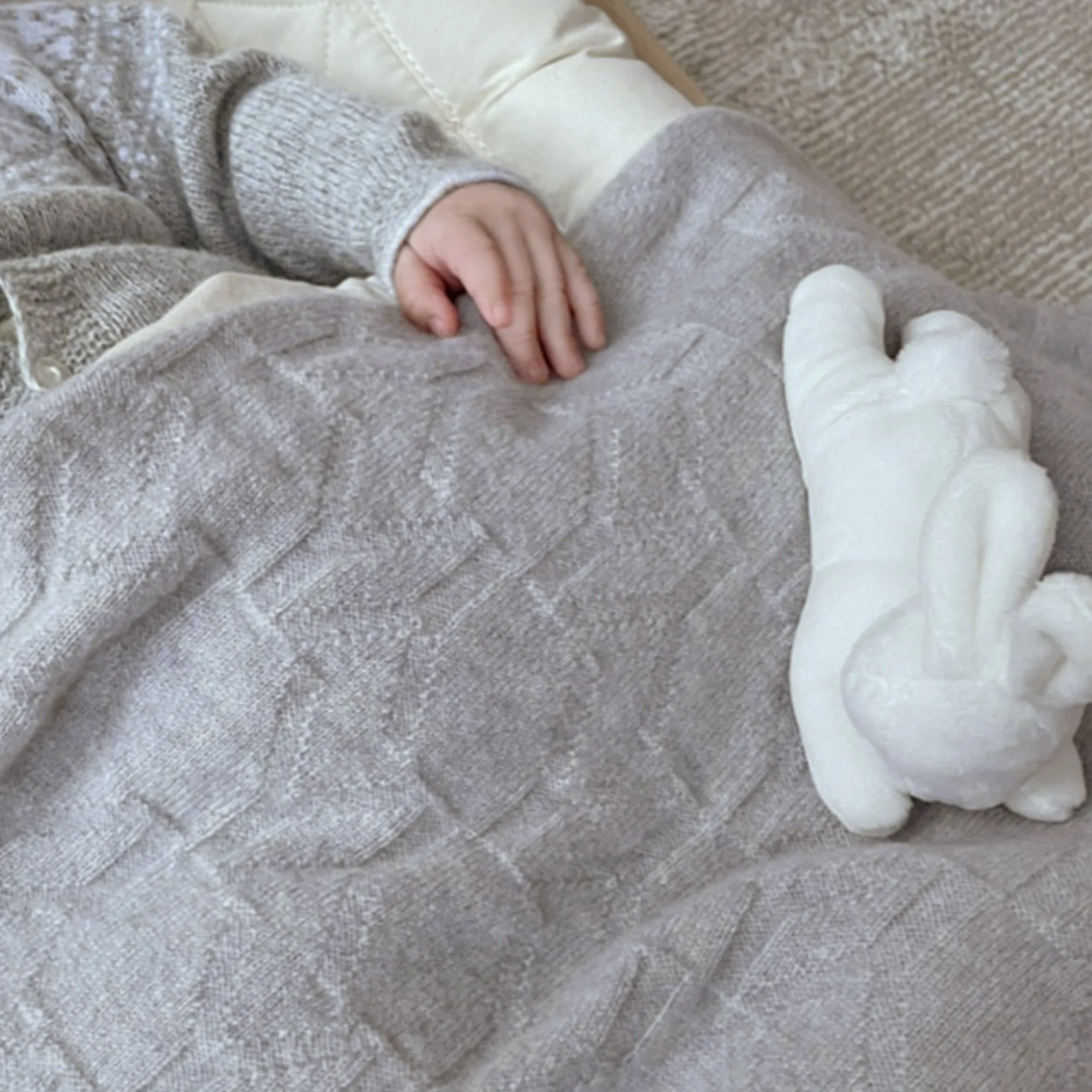 Baby Blanket Cashmere Light Grey YY Logomania