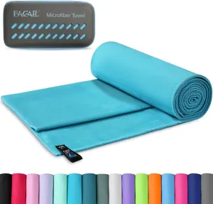 BAGAIL Camping Towel with EVA Case, Compact & Ultra Soft Microfiber Travel Towel - Super Absorbent & Lightweight Quick Dry Towels for Sports, Beach, Gym, Backpacking, Hiking and Yoga
