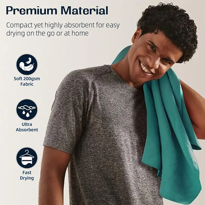 BAGAIL Camping Towel with EVA Case, Compact & Ultra Soft Microfiber Travel Towel - Super Absorbent & Lightweight Quick Dry Towels for Sports, Beach, Gym, Backpacking, Hiking and Yoga