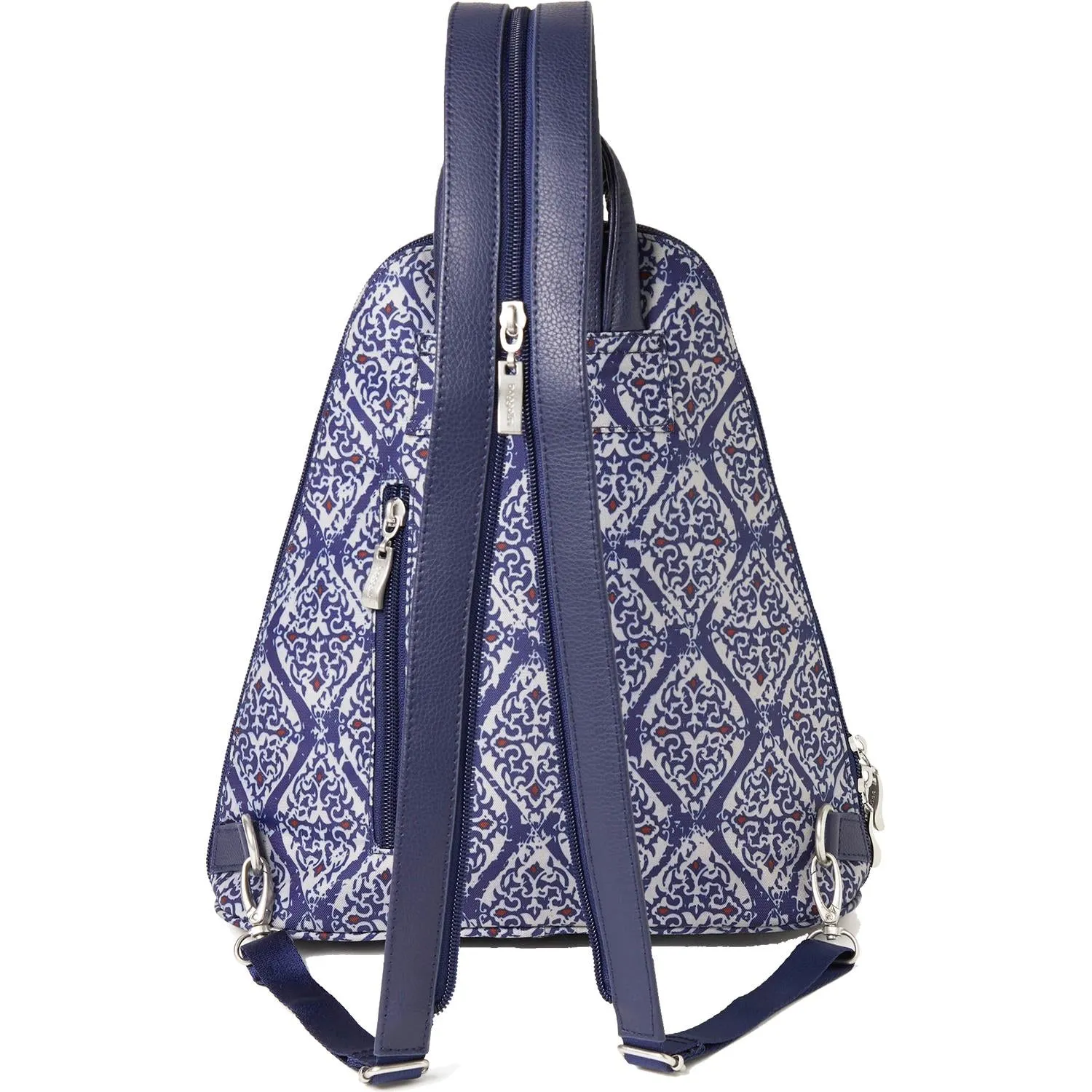 Baggallini Metro Backpack With RFID Phone Wristlet Modern Damask Nylon