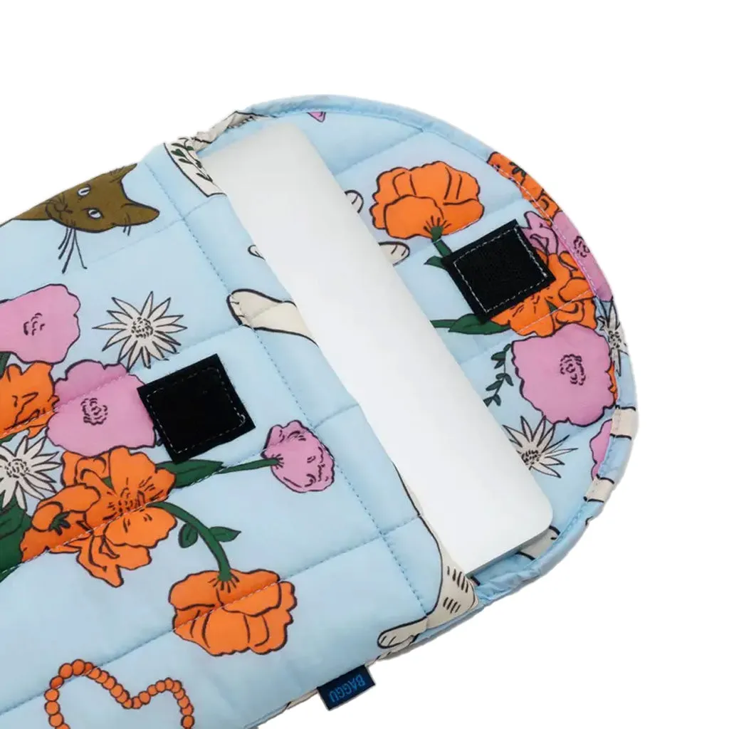 Baggu Puffy 13/14 inch Laptop Sleeve, Table Cats