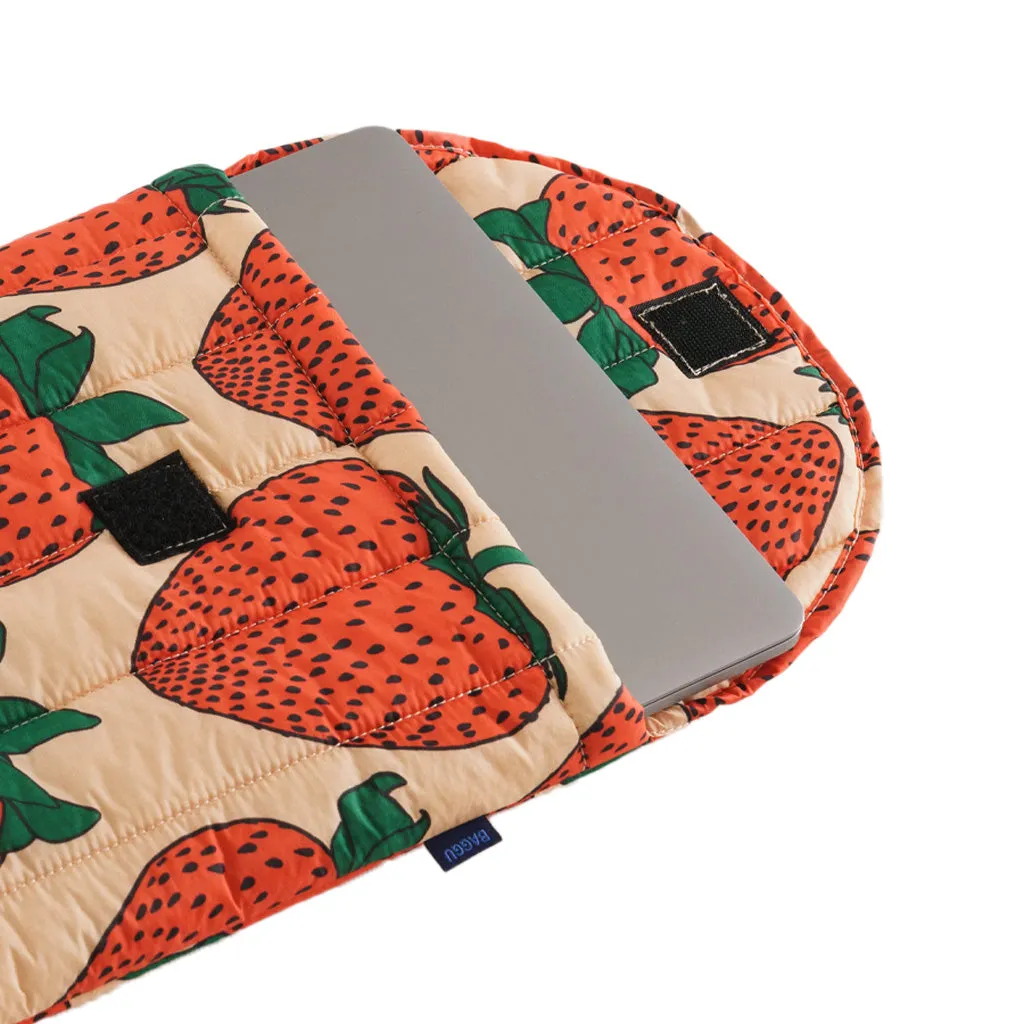 Baggu Puffy 16 inch Laptop Sleeve, Strawberry