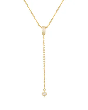 Ball Chain Lariat- Gold