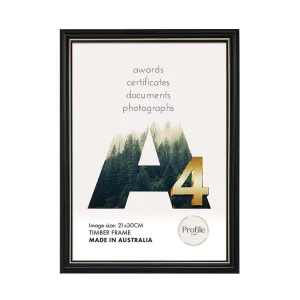 Basic Black Gold A4 Picture Frame