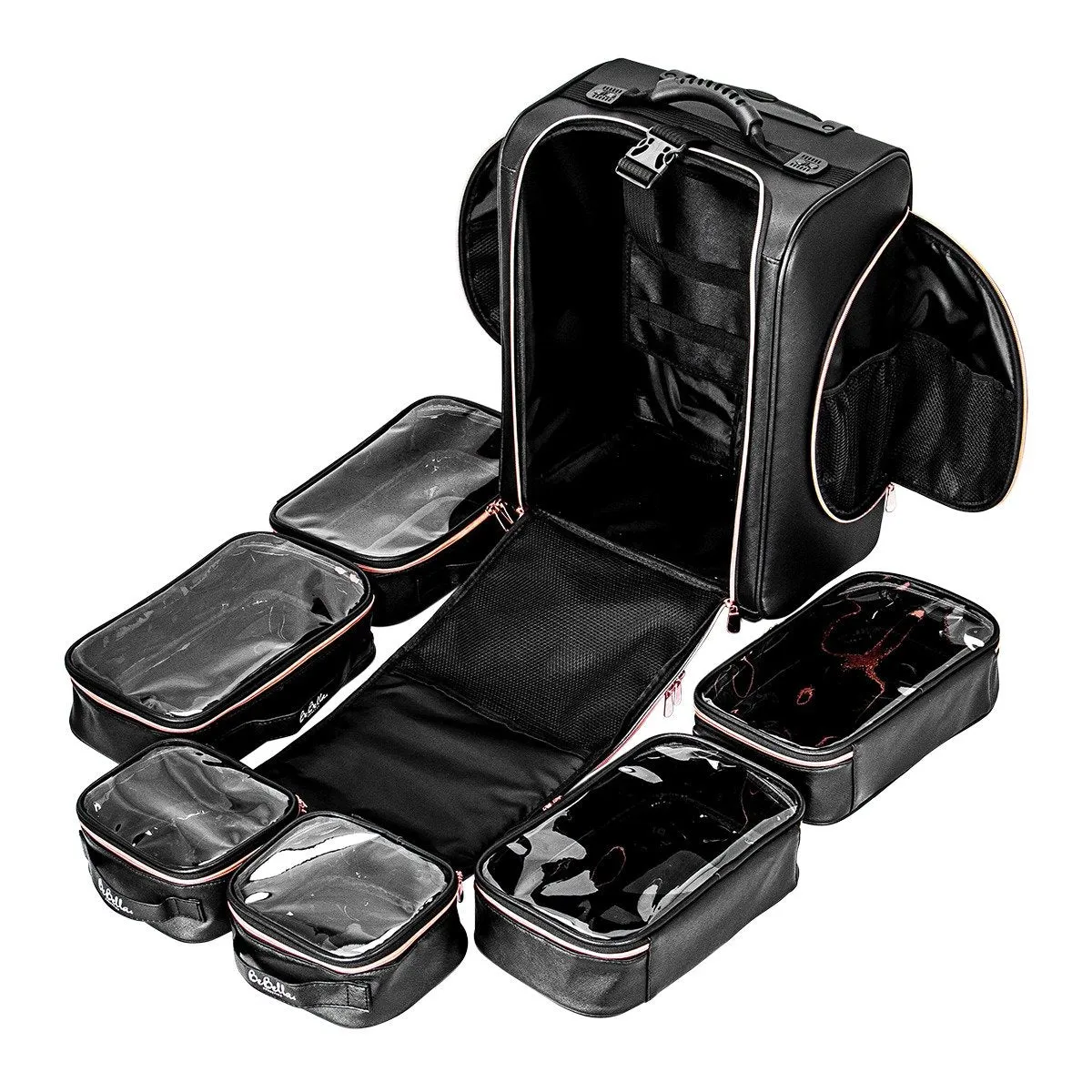 BE BELLA NYLON MAKEUP TROLLEY TRAVEL CASE