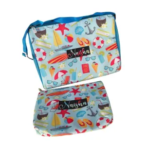 Beach theme Swimming Bag with Wet Pouch