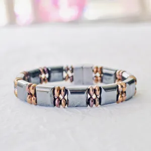 Black & Copper Hematite Magnetic Therapy Bracelet for Men