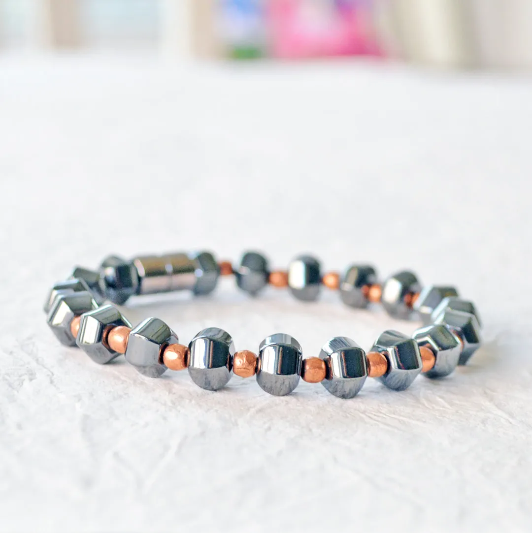 Black Magnetic Therapy Bracelet with Copper