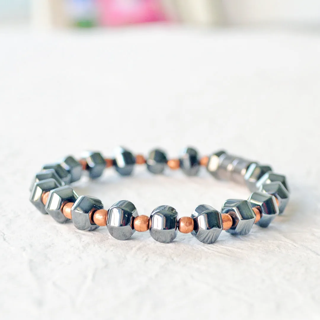 Black Magnetic Therapy Bracelet with Copper