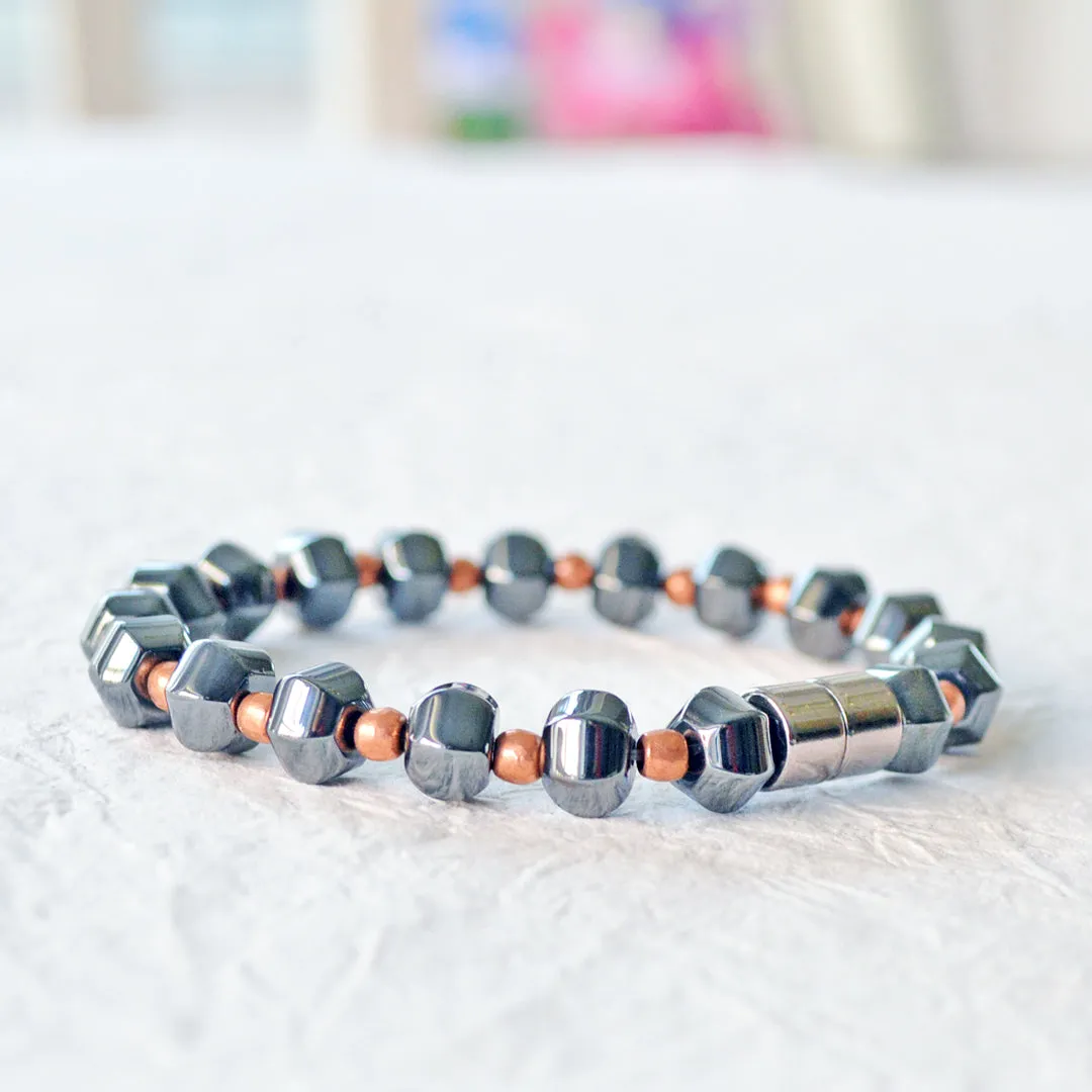 Black Magnetic Therapy Bracelet with Copper