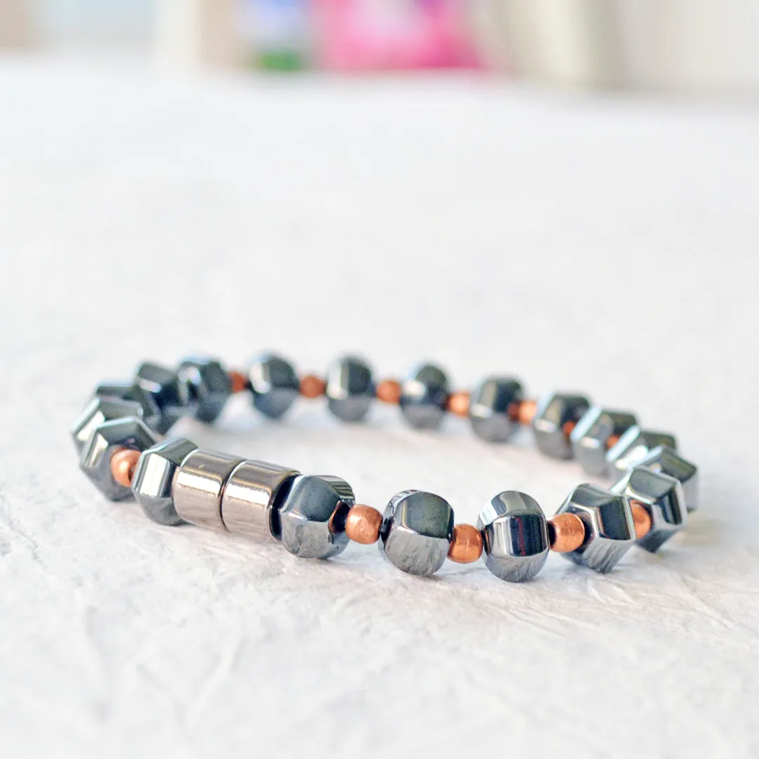 Black Magnetic Therapy Bracelet with Copper