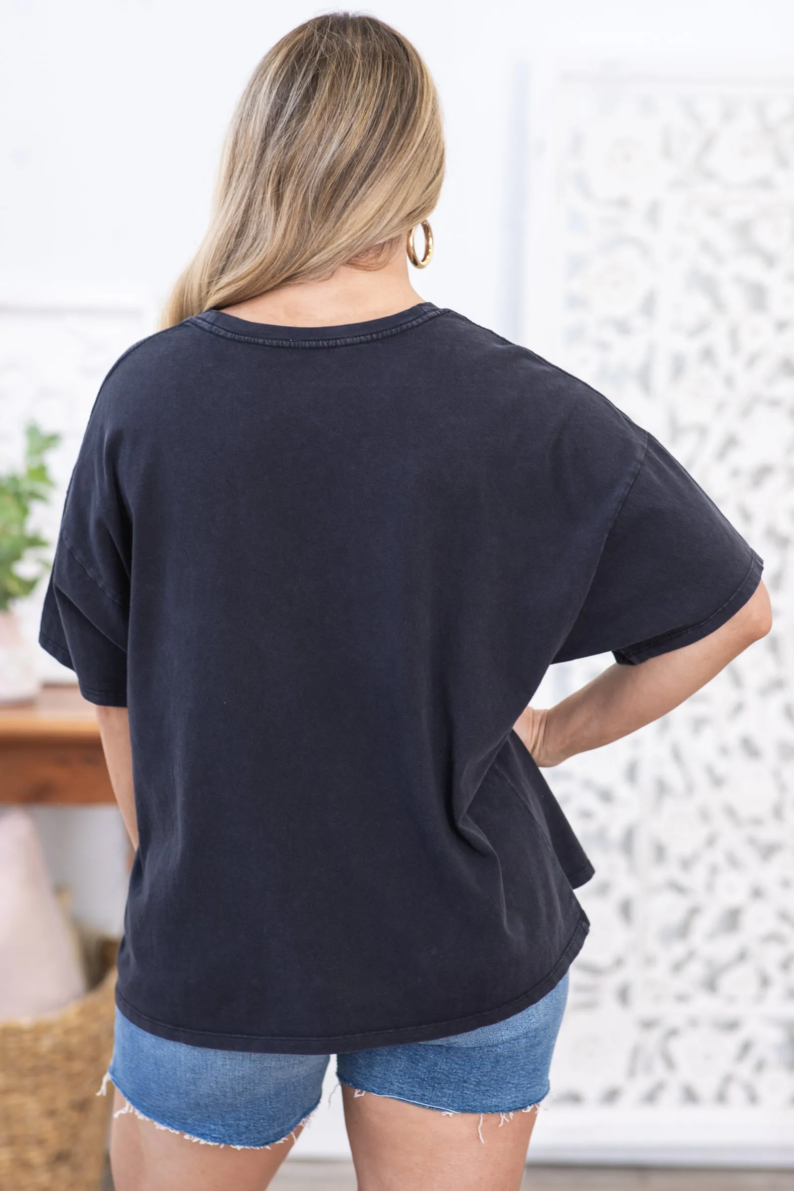Black Over-Sized Knit Top